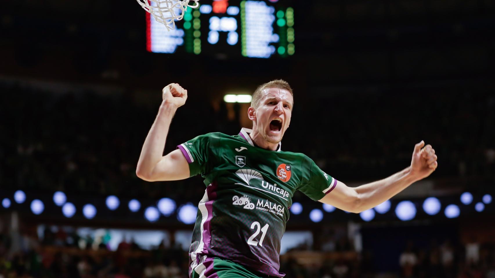 El Unicaja en el partido de cuartos de final de Copa del Rey