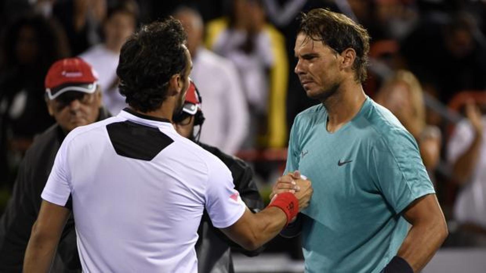 Nadal y Fognini tras un partido