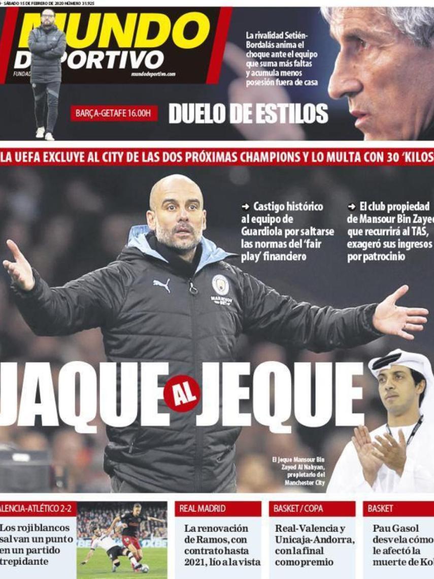 La portada del diario Mundo Deportivo (15/02/2020)