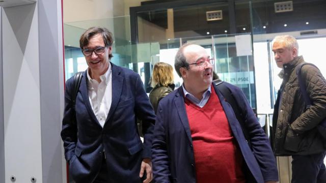 Salvador Illa, ministro de Sanidad y número dos del PSC, junto a Miquel Iceta, líder socialista catalán.