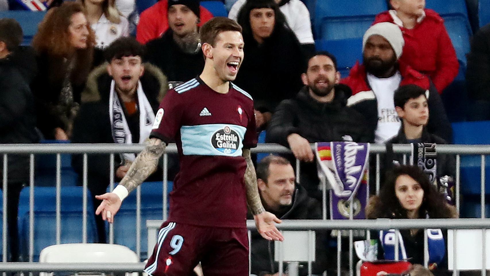 Fedor Smolov celebra su gol al Real Madrid