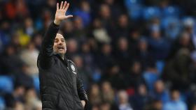 Pep Guardiola en el partido ante el West Ham