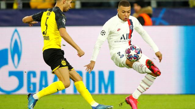 Mbappé y Achraf, en la Champions League