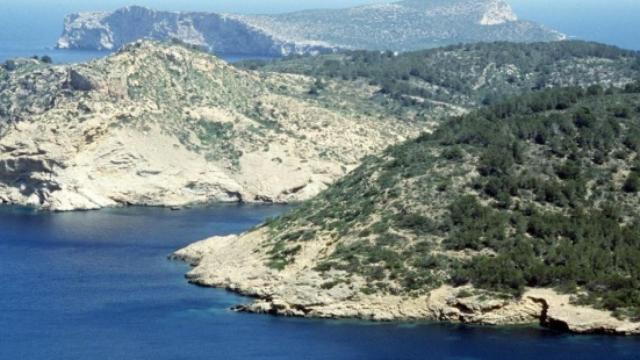 Vista aérea de la isla de Cabrera.