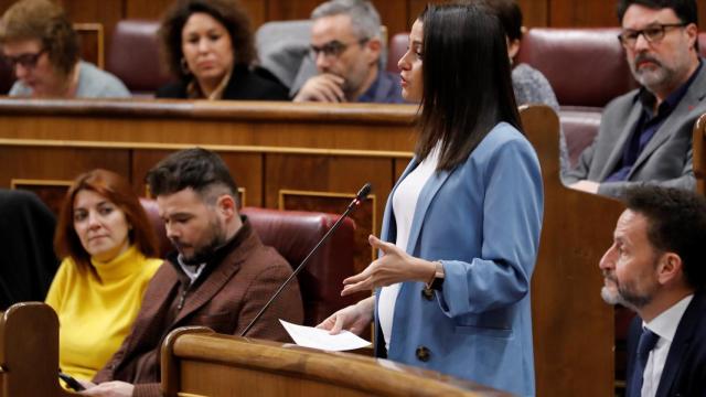 Inés Arrimadas, portavoz de Ciudadanos en el Congreso, durante la sesión de control al Gobierno.