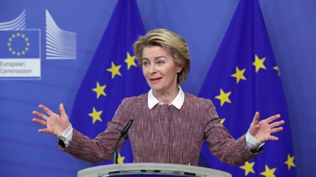 Ursula von der Leyen, durante la presentación este miércoles de la estrategia digital de la UE