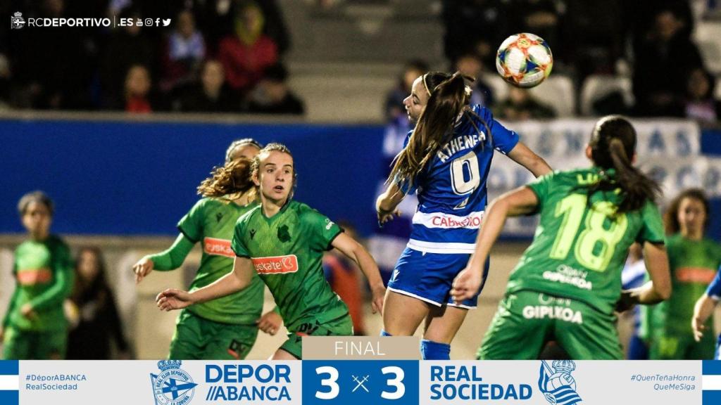 Deportivo Abanca 3-Real Sociedad 3: el hat trick de Peke vale un empate agridulce