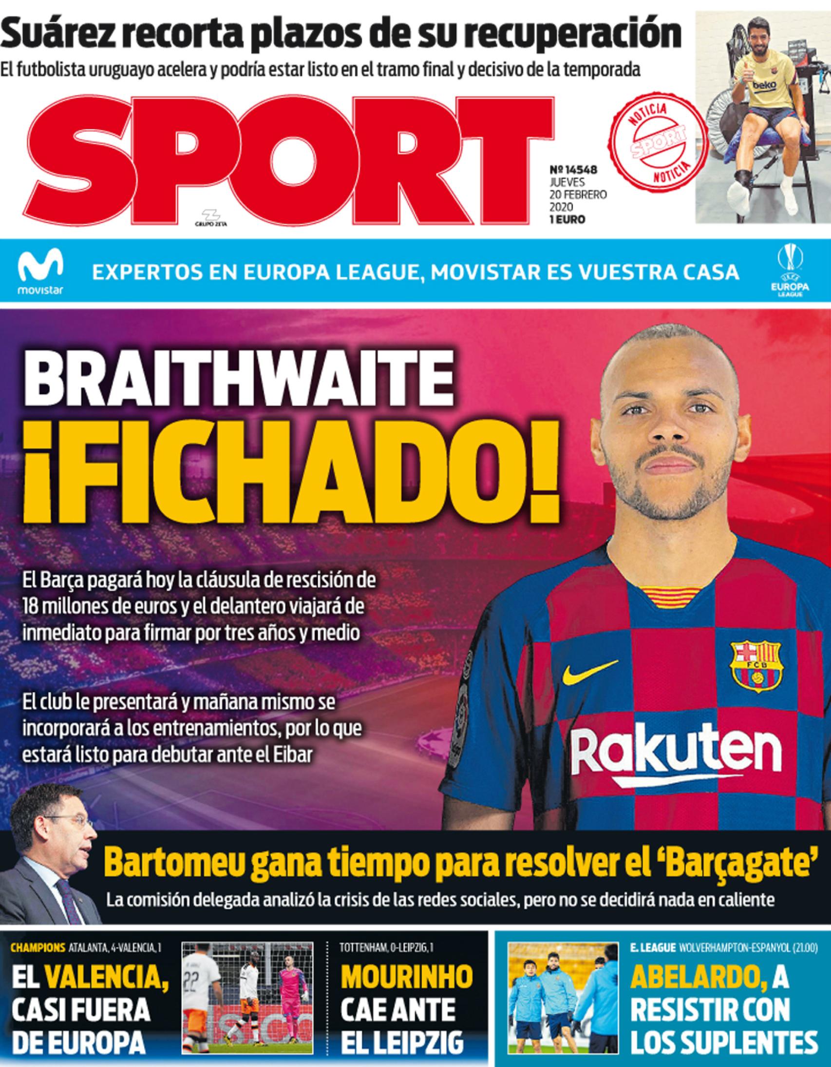 Portada SPORT (20/02/2020)