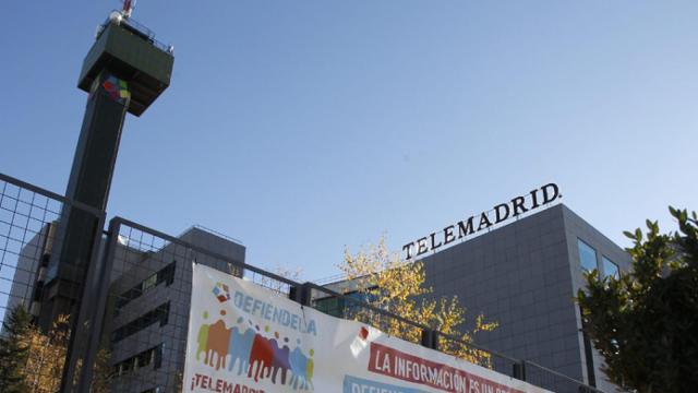 Entrada de la sede de Telemadrid en Ciudad de la Imagen