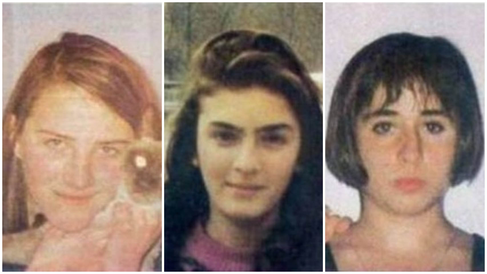 Desirée, Míriam y Toñi, de izquierda a derecha, las menores que desaparecieron en noviembre de 1992.