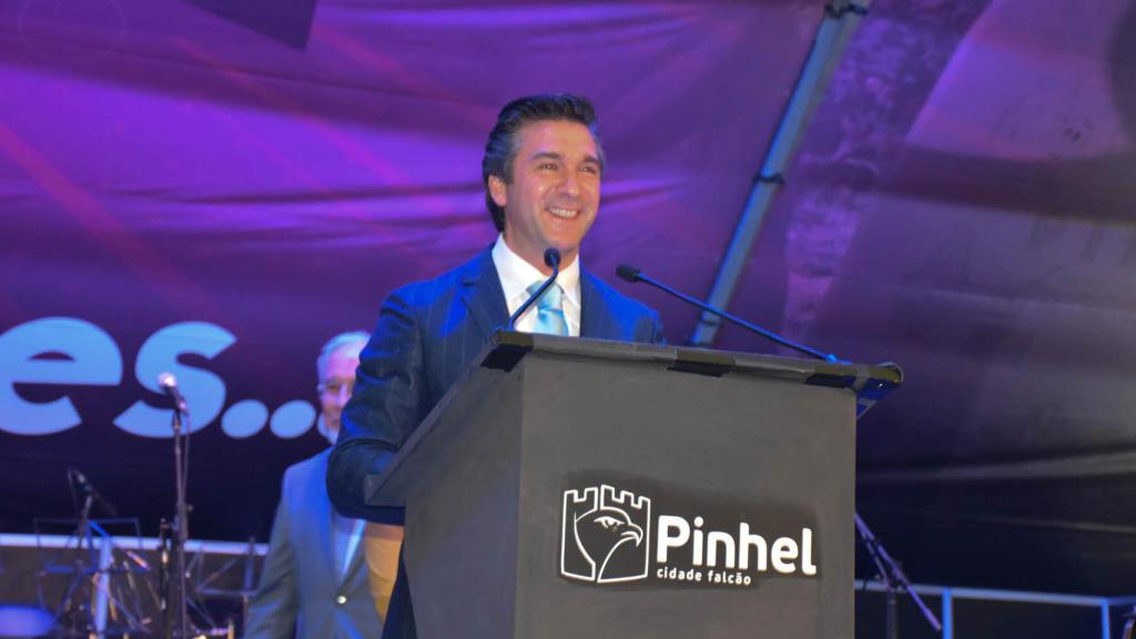 El presidente de Pinhel,  Rui Ventura, en la última Feria presencial, en 2020