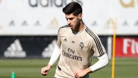 Marco Asensio, entrenado con el Real Madrid