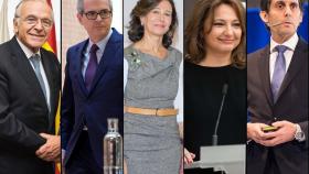 Isidro Fainé, presidente de la Fundación La Caixa; Pablo Isla, presidente de Inditex; Ana Botín, presidenta del Santander; Marta Álvarez, presidenta de El Corte Inglés y José María Álvarez-Pallete, presidente de Telefónica.