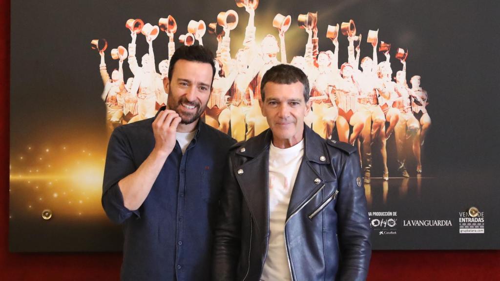 Antonio Banderas y Pablo Puyol, en la inauguración de su musical.