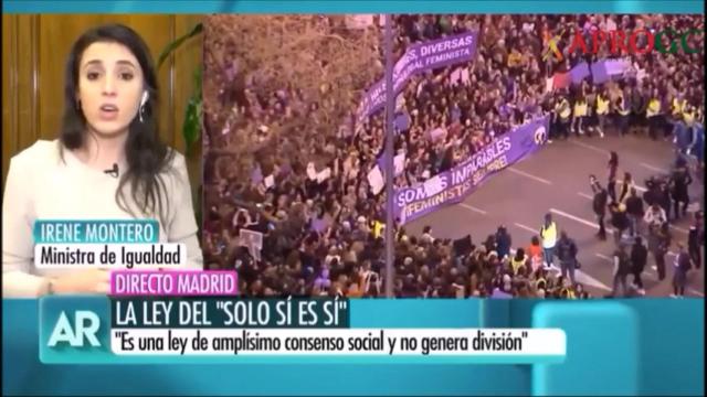 Irene Montero, en su intervención televisiva que ha enfadado a Policía Nacional y Guardia Civil.