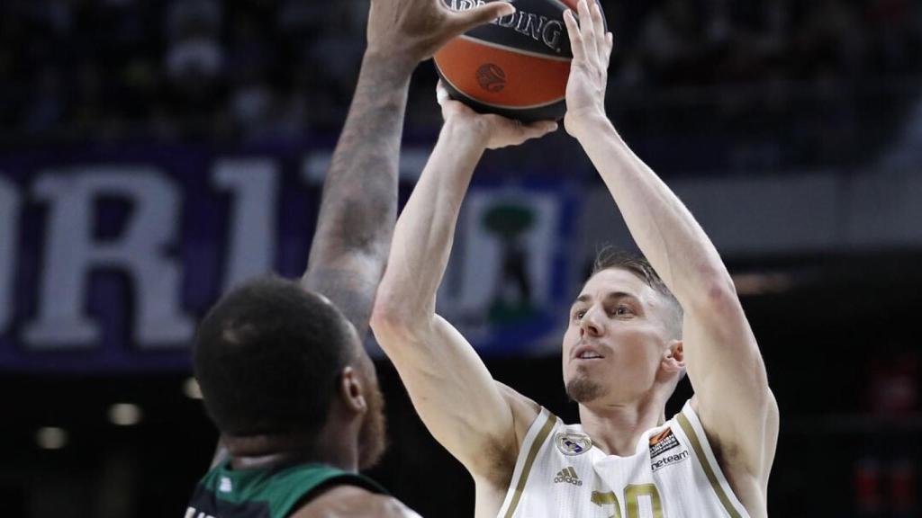 Carroll, durante el Real Madrid - Panathinaikos de Euroliga