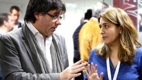 La excoordinadora del PDECat Marta Pascal junto a Carles Puigdemont en una imagen de archivo.