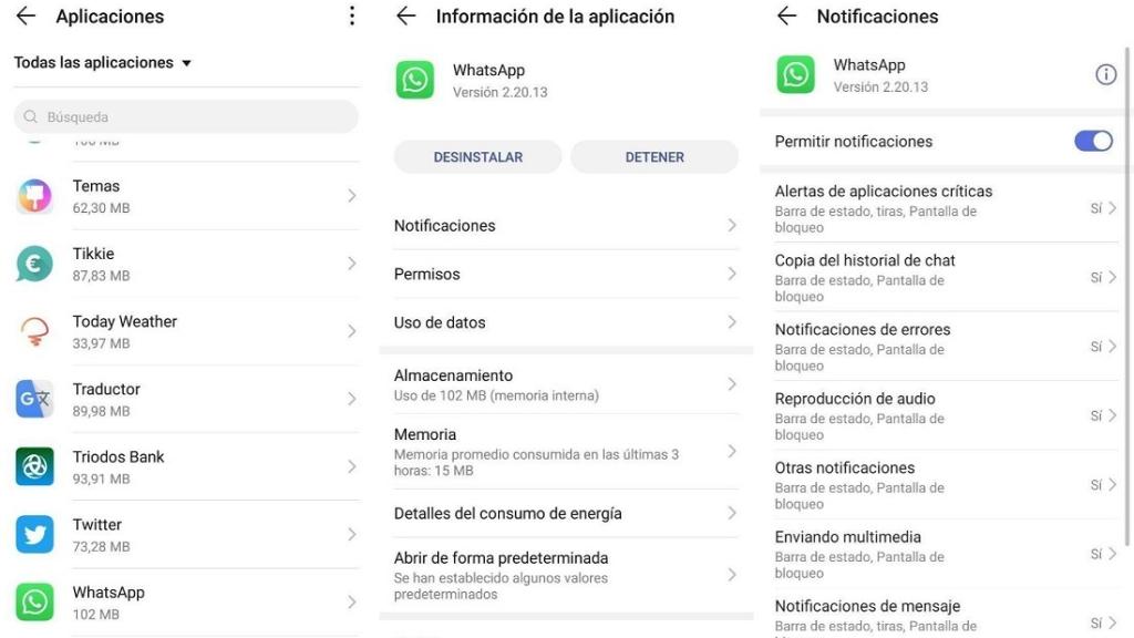 Configuración de notificaciones