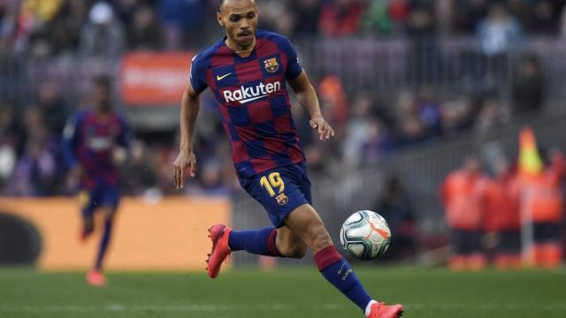 Martin Braithwaite jugando con el FC Barcelona