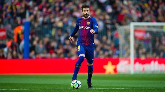 Gerard Piqué durante un partido con el FC Barcelona