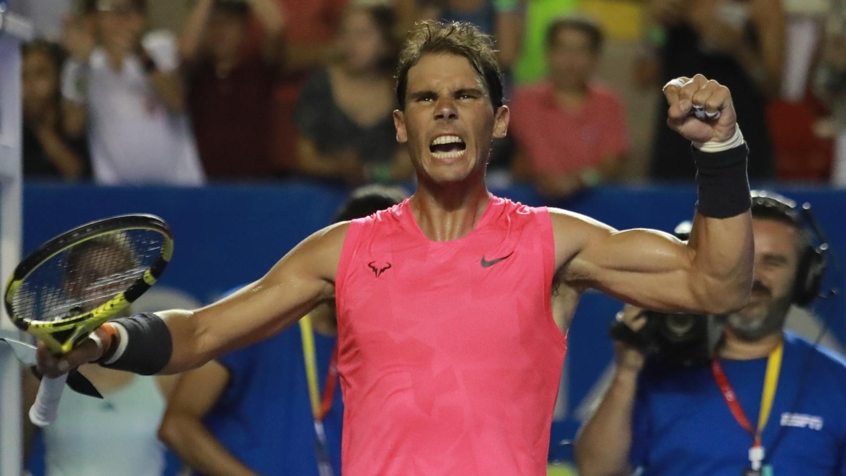 Rafa Nadal, celebrando en Acapulco