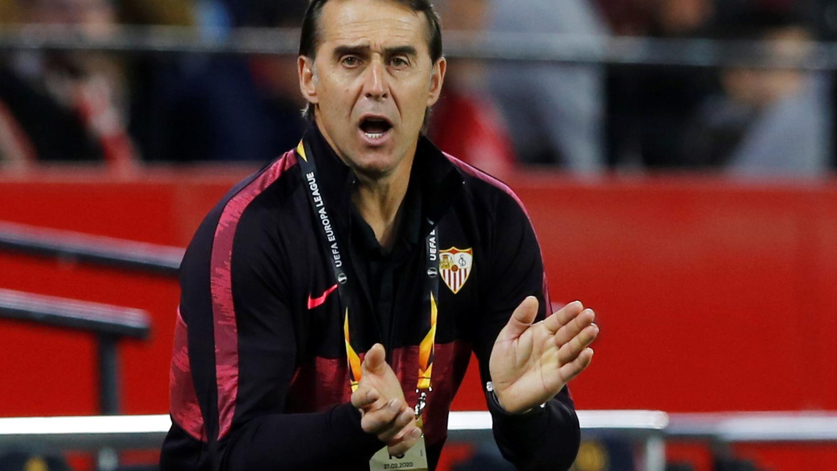 Julen Lopetegui, en un partido del Sevilla de la Europa League