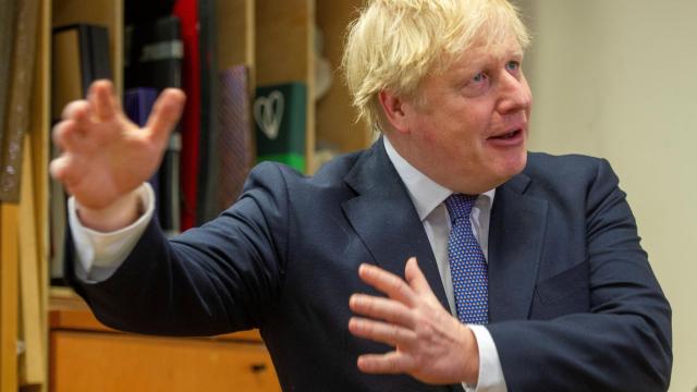 El primer ministro británico, Boris Johnson, durante un acto este jueves