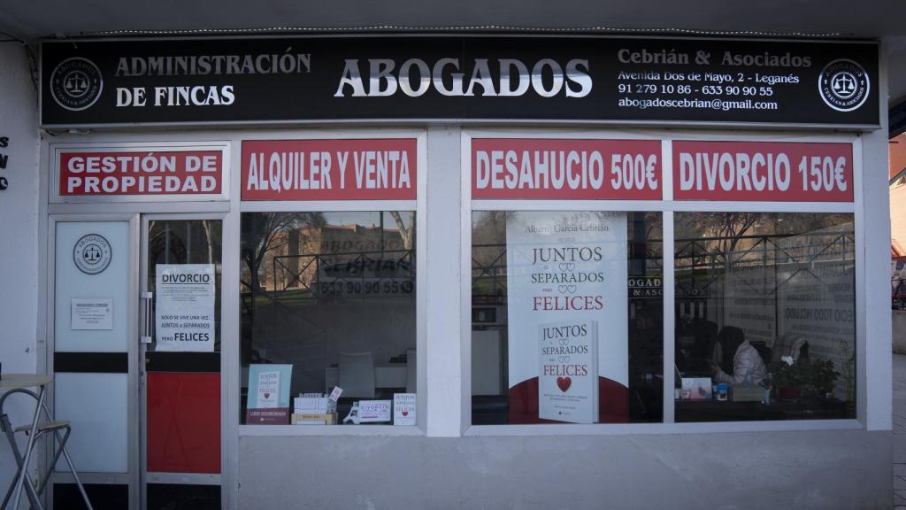 El bufete de abogados, en Leganés.