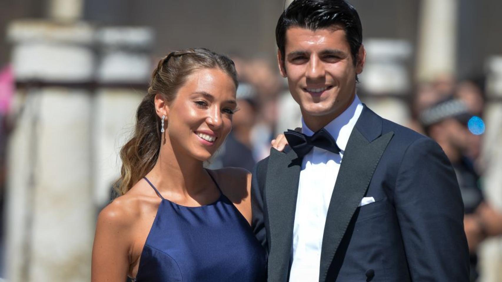 Alice Campello y Álvaro Morata, en una boda.