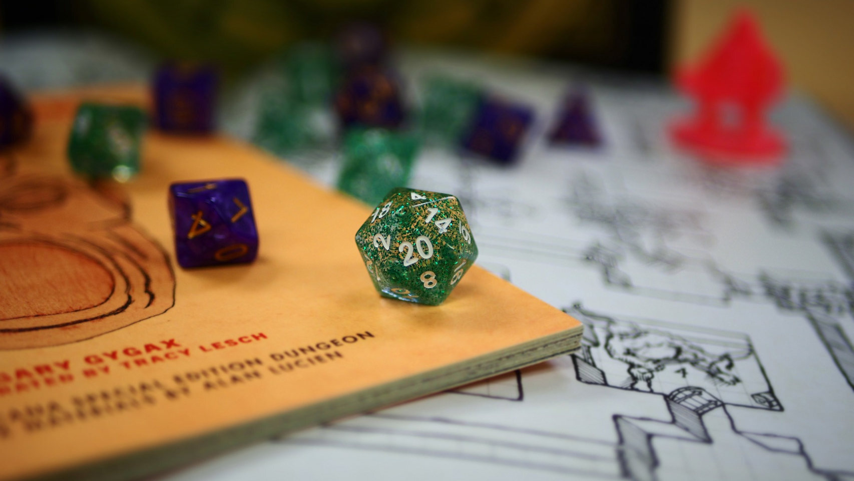 Dados en una partida de Dungeons & Dragons