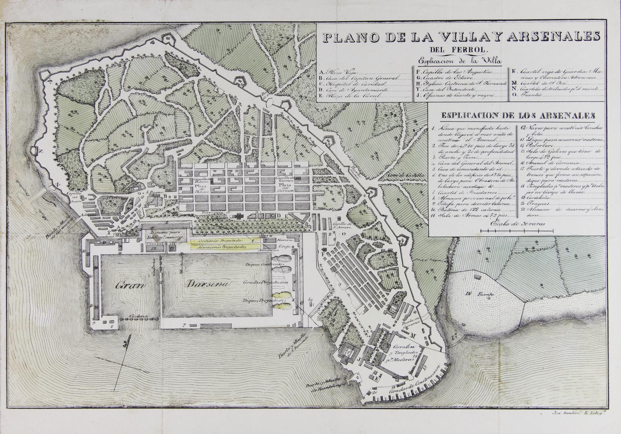 Plano de Ferrol y Arsenales, 1813. http://biblioteca.galiciana.gal