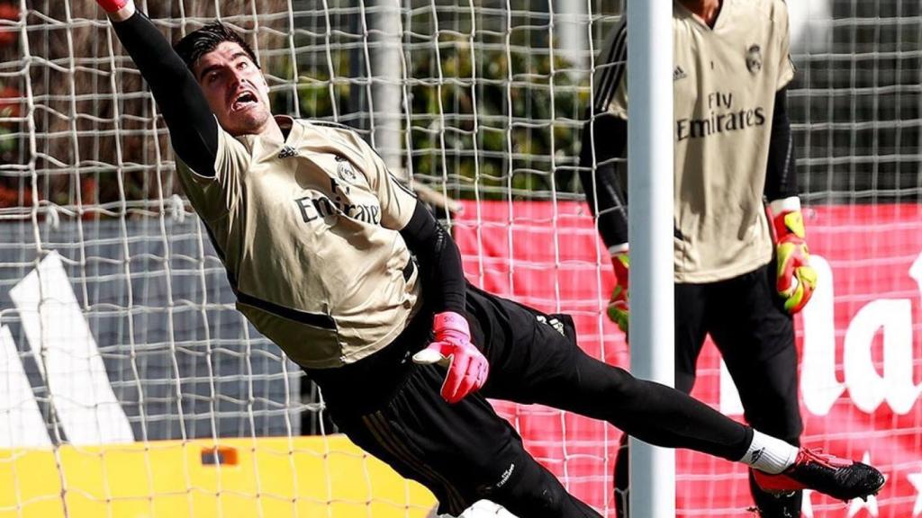 Thibaut Courtois y Alphonse Areola, durante el entrenamiento