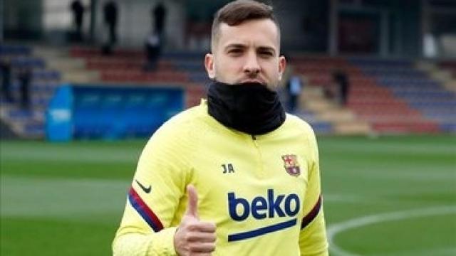 Jordi Alba, en el último entrenamiento