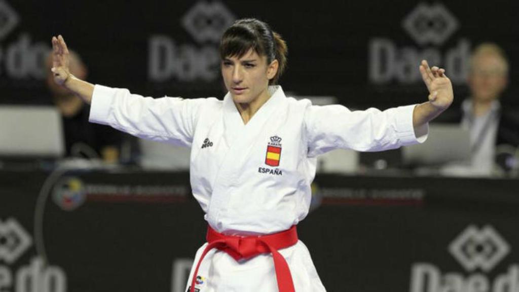 Sandra Sánchez, durante un campeonato