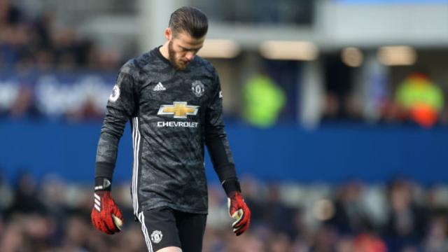 David de Gea, cabizbajo tras su error ante el Everton.