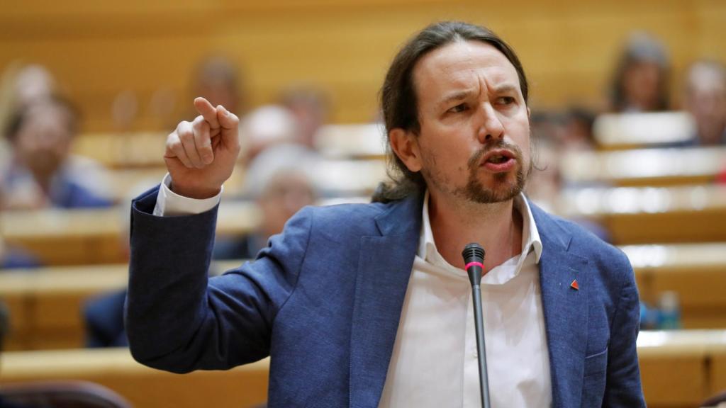 Pablo Iglesias durante la sesión de control al Gobierno de este martes.