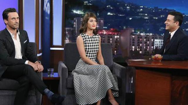 Jon Hamm, Lizzy Caplan y Jimmy Kimmel