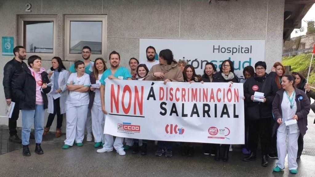 Protestas de los trabajadores de Quirón Salud en A Coruña.
