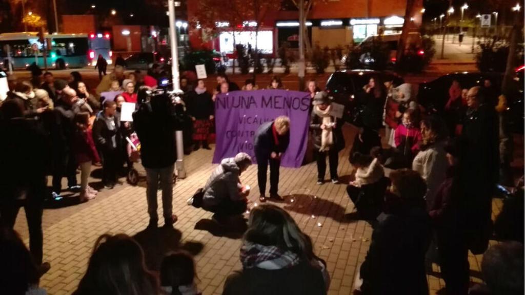 Manifestación celebrada en Moratalaz en recuerdo de Alexia Carralero, el día siguiente de su muerte.