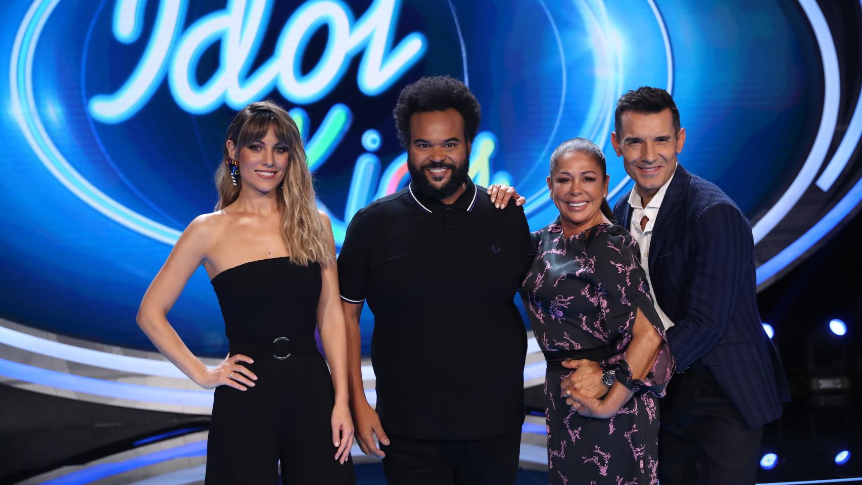 Edurne, Carlos Jean, Isabel Pantoja y Jesús Vázquez en la presentación de 'Idol Kids'.