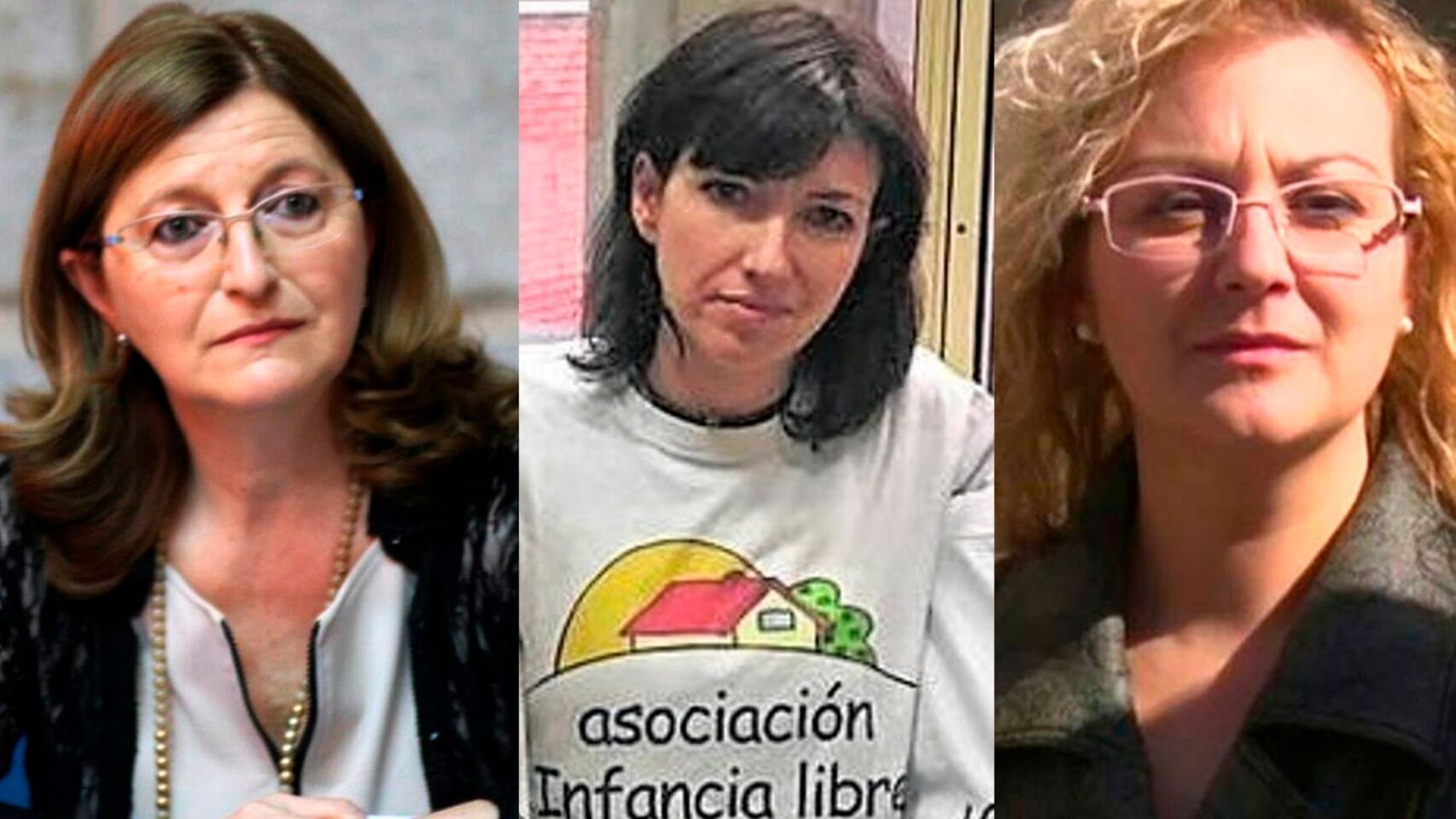 De izquierda a derecha, la pediatra Narcisa Palomino, Patricia González, miembro de Infancia Libre, y María Sevilla, presidenta de dicha asociación.