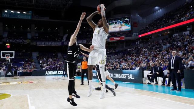 Thompkins, durante el partido de Euroliga entre Real Madrid y ASVEL VIlleurbanne