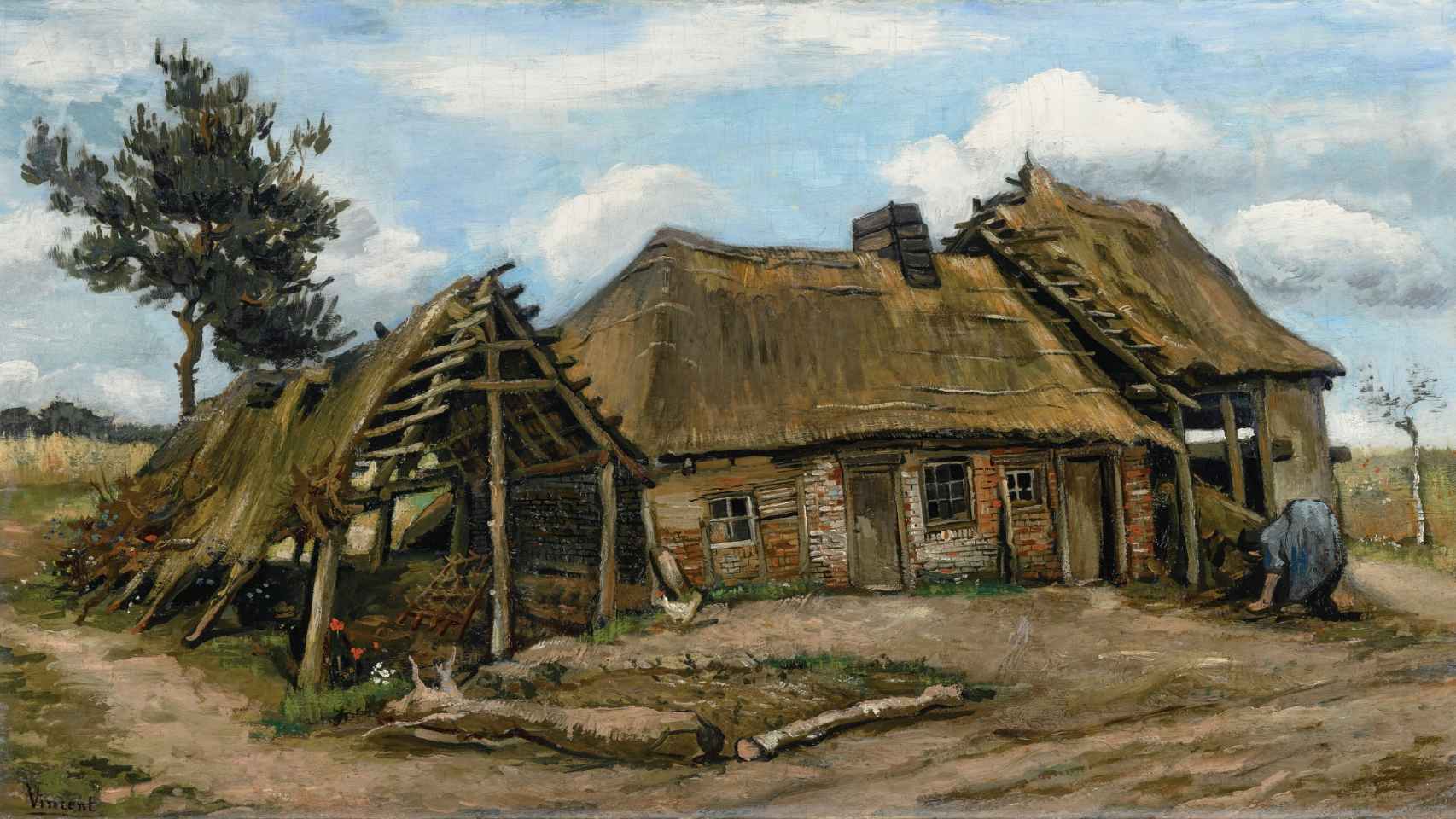 Mujer campesina frente a una cabaña', de Van Gogh.