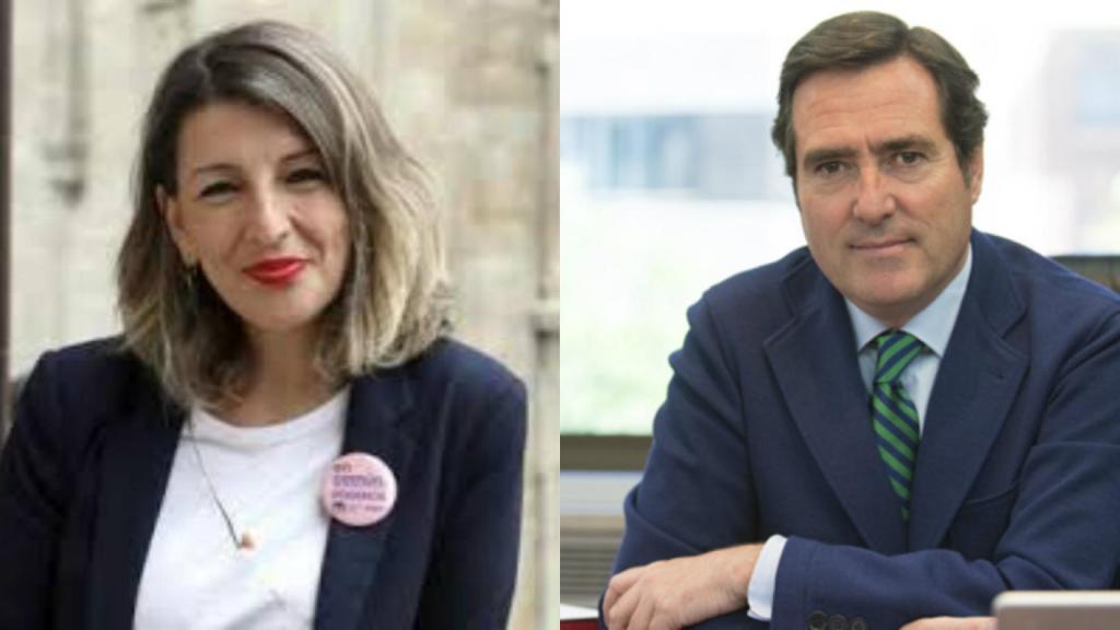 Yolanda Díaz y Antonio Garamendi.