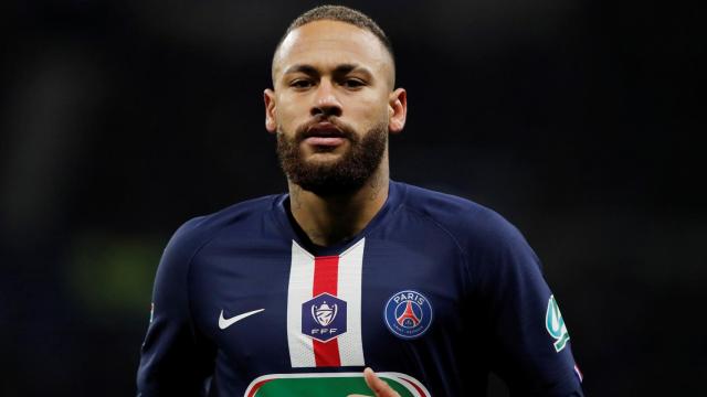 Neymar, durante el partido de Copa de Francia frente al Olympique de Lyon