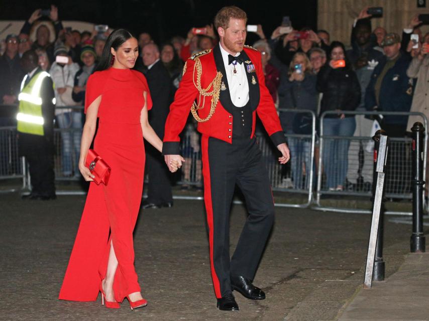 Harry y Meghan a su llegada al Royal Albert Hall.