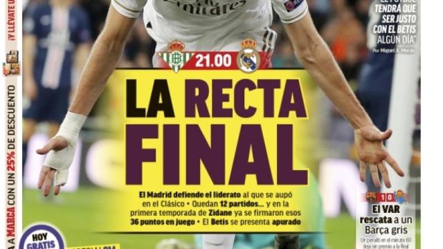 La portada del diario MARCA (8/03/2020)