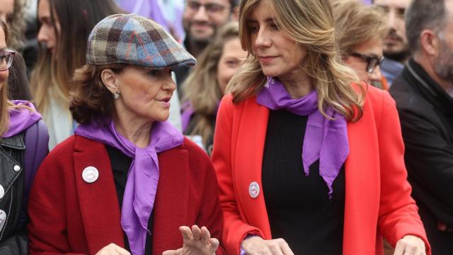 Carmen Calvo en la manifestación del 8-M.