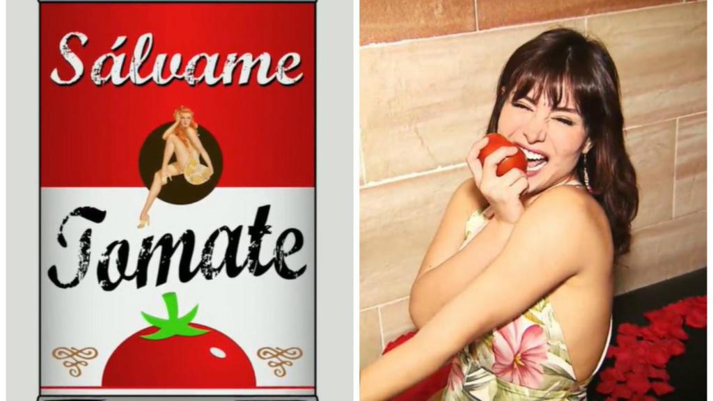 El nuevo logo de 'Sálvcame Tomate' junto a la intervención de Miriam en montaje JALEOS.