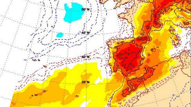 Anomalía de calor para marzo.